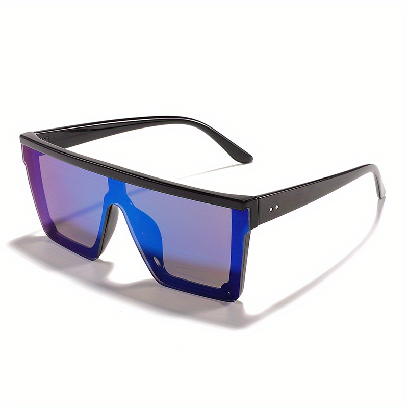 Square Oversized Sunglasses for Women Men Fashion Flat Top Big Frame Shades， Transparent Pink Frame/Gradient Pink Lens 