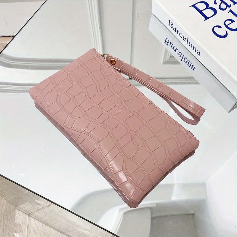 Fashionable Stone Pattern Glossy Envelope Clutch Bag With
