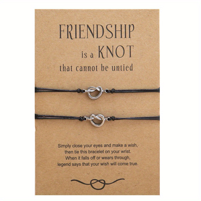 2 Pcs Stainless Steel Knotted String Bracelet Set Simple Hand Jewelry Decoration For Women