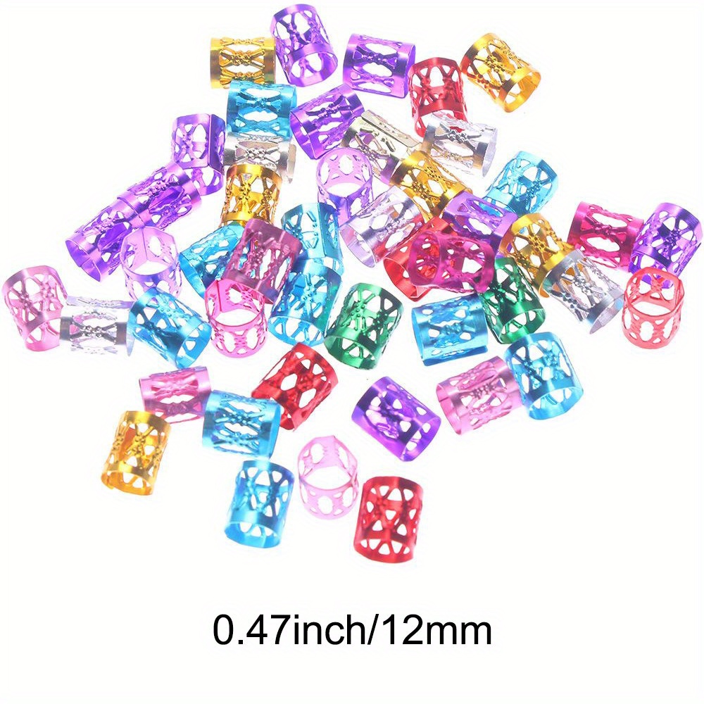 100Pcs 6*9mm Transparent and Colorful Hair Beads Crochet Kids Multicoloured  Braids Dreadlock Beads Rings for Styling Accessories - AliExpress