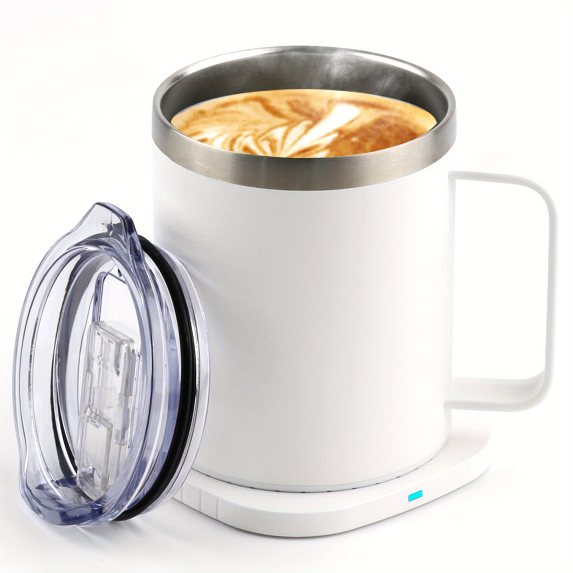 Dengmore Coffee Mug Warmer and Mug SetSelf Heating Mug With Wireless Smart  ChargingMug With Lid 12ozPerfect For Desktop Home OfficeGift For Coffee