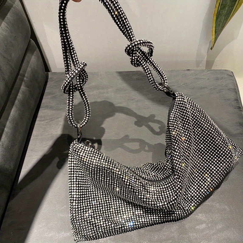 Silver diamante shoulder discount bag