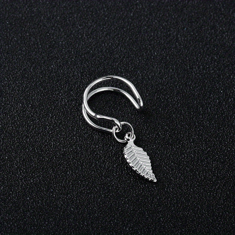 Exquisite Metal Leaf Design Ear Cuff Retro Simple Style - Temu Canada