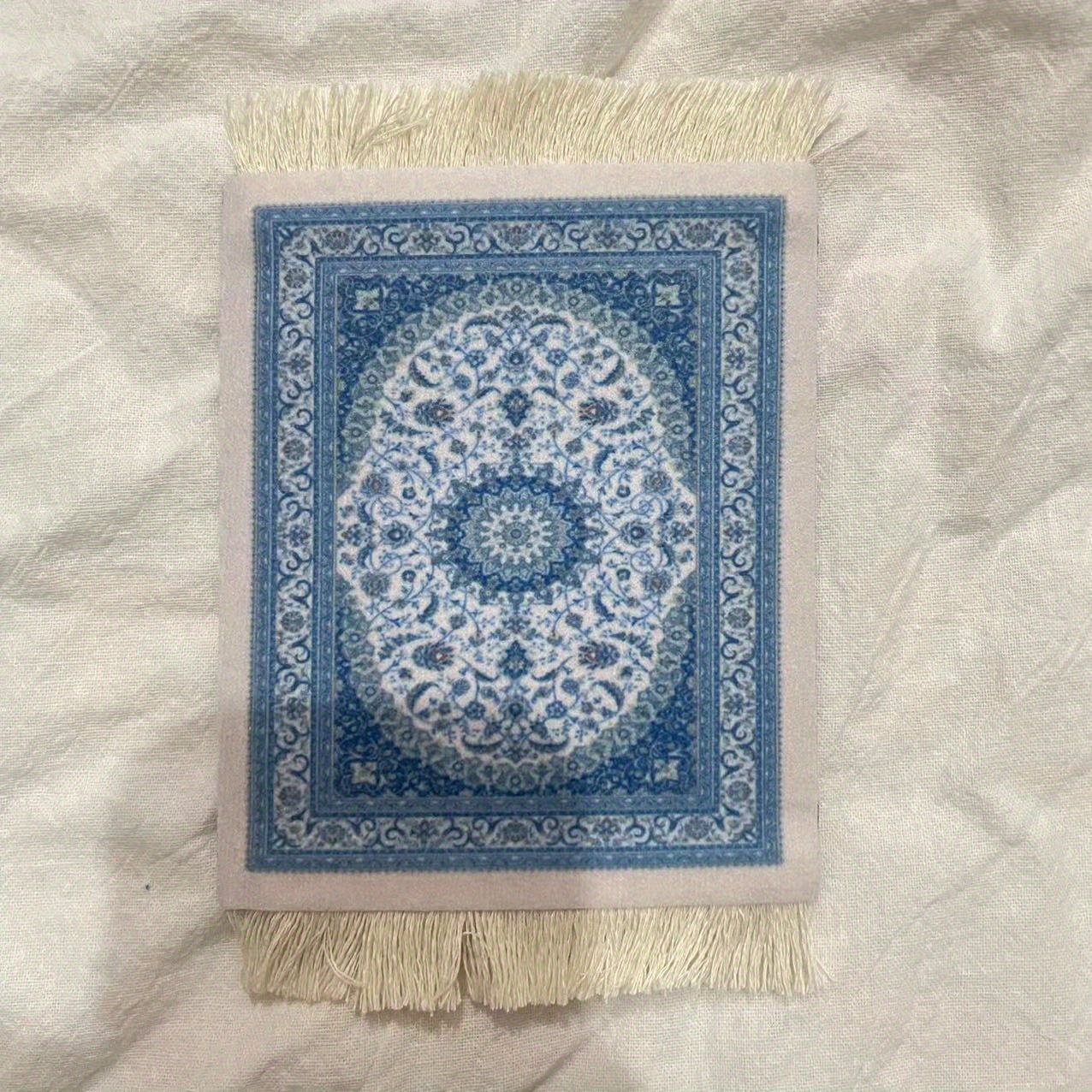 SHIDXIB 4Pcs Persian Style Tassel Coasters - Heat Insulating Cloth Mats & Photo Background Props
