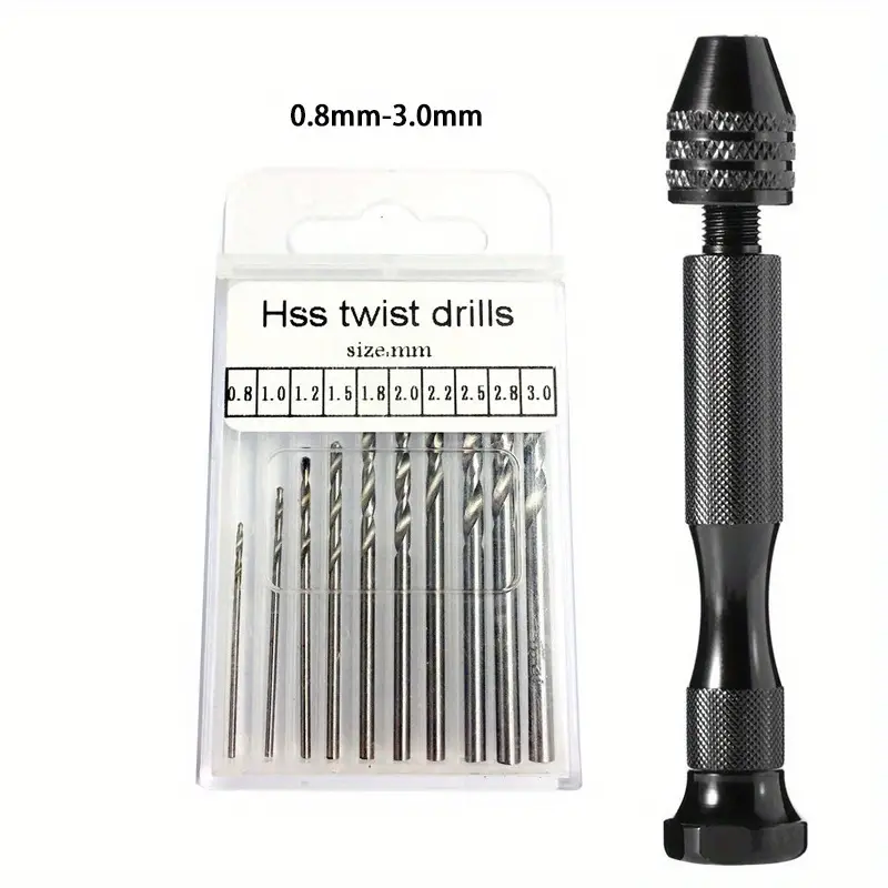 Trapano A Mano Con 10 Punte - Per Legno, Gioielli, Modellismo | Precisione, Mandrino Regolabile - Foto 7