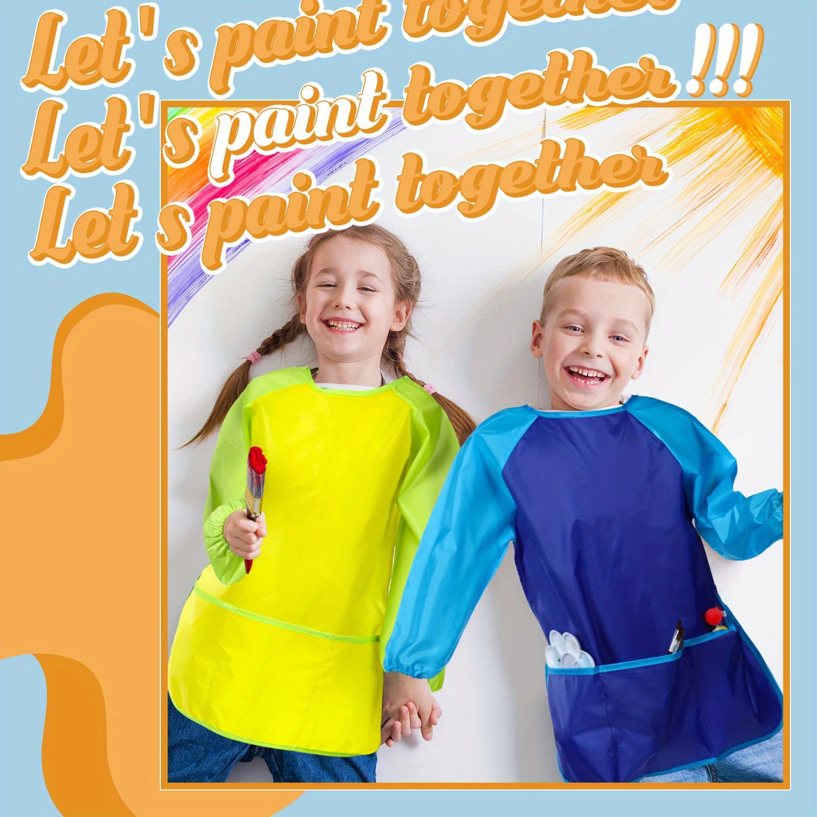 Buy LOKIPA Waterproof Paint Apron for Kids, Children Art Smock Long Sleeve  with 3 Roomy Pockets Online at desertcartKUWAIT