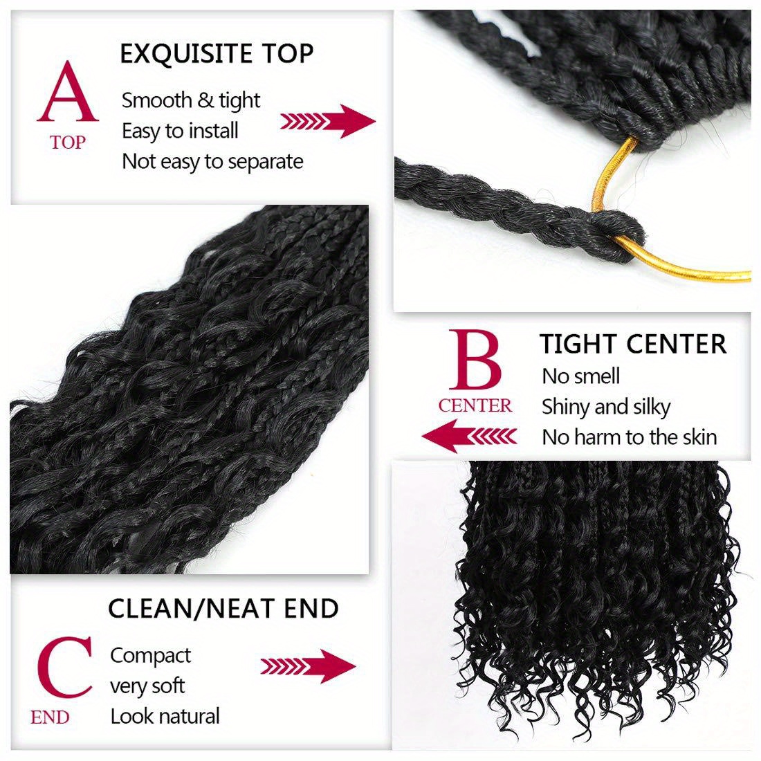 Box Braids Crochet Braids Extensions With Curly Ends Box Braid Ombre