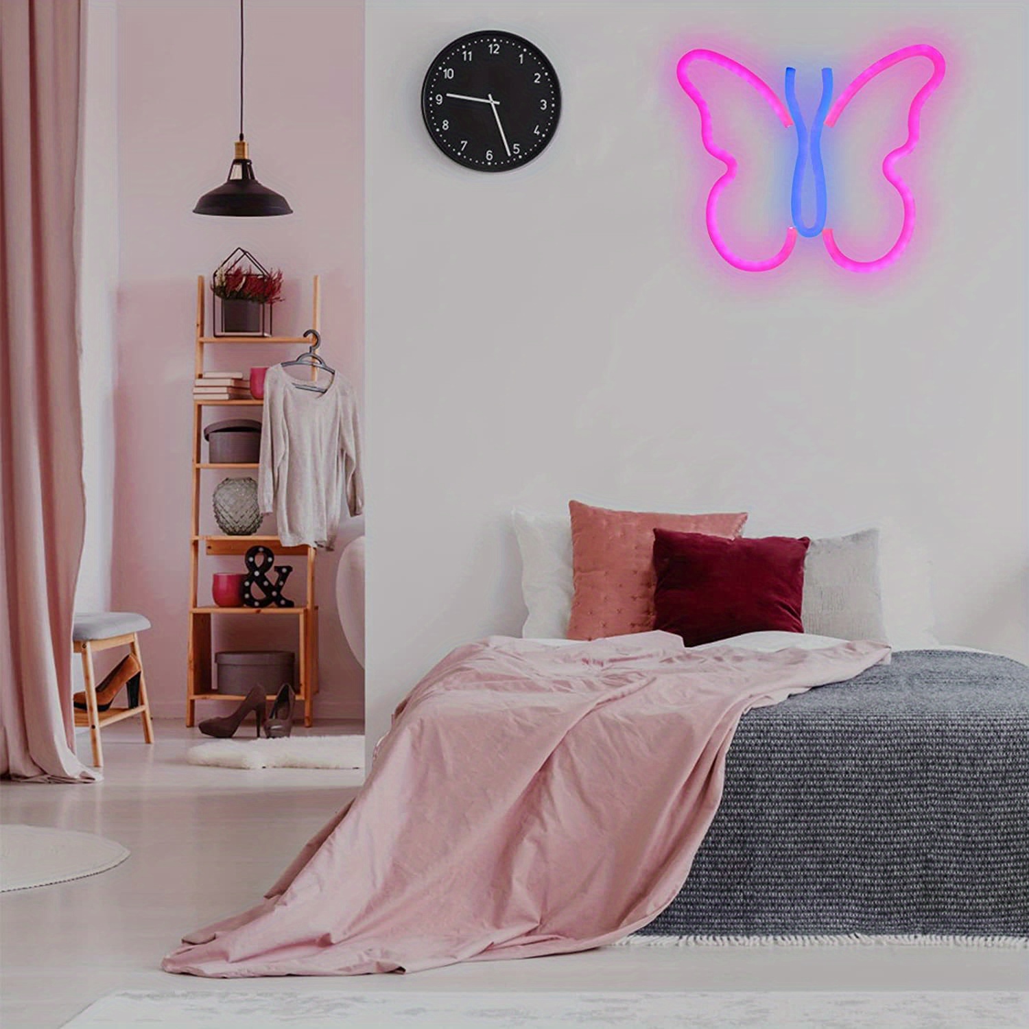 Butterfly Led Neon Sign Usb Battery Neon Sign Bedroom Decor Temu