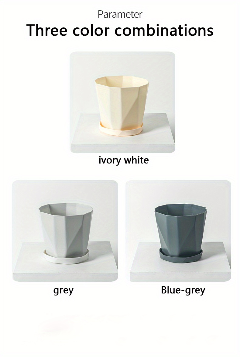 Ceramic Planter Plastic Planter Geometric Succulent Plant Temu