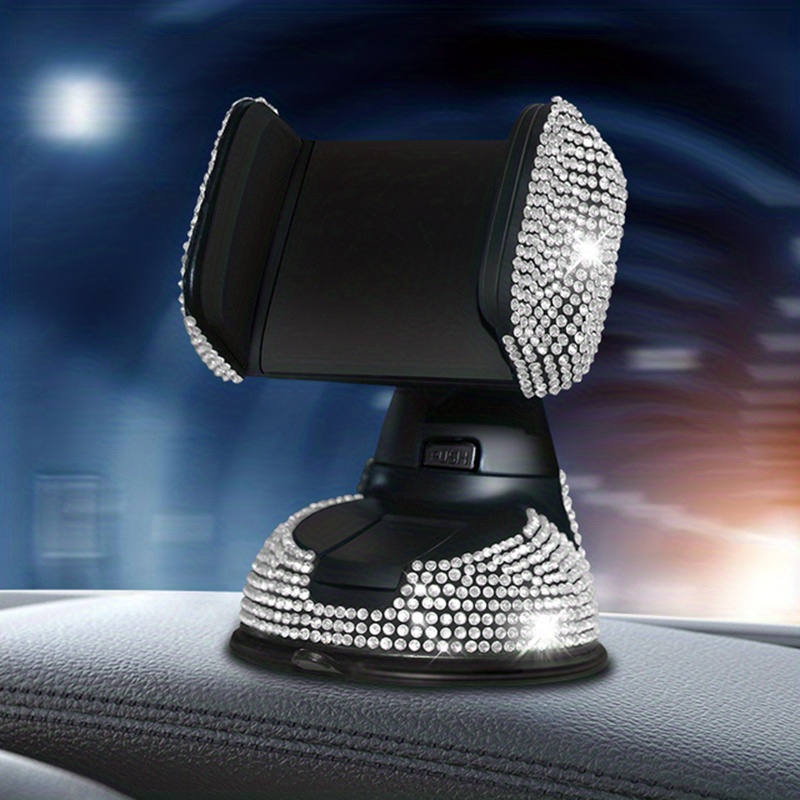 TEMU Support de téléphone pour voiture de diamant, Support de téléphone pour voiture, Support de table flexible, Accessoires intérieurs de voiture