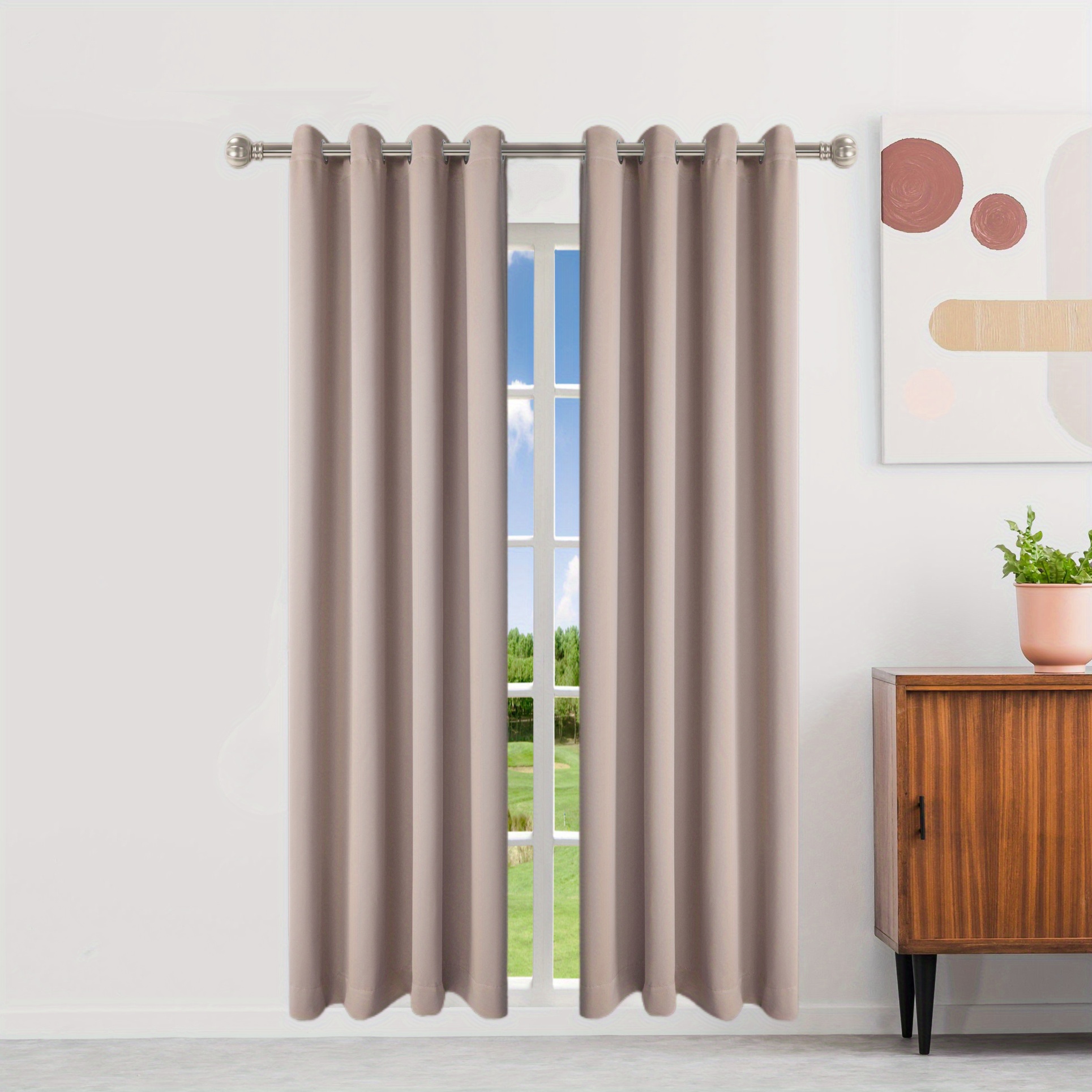 Blackout Curtain Heat Insulation Grommet Top Curtain