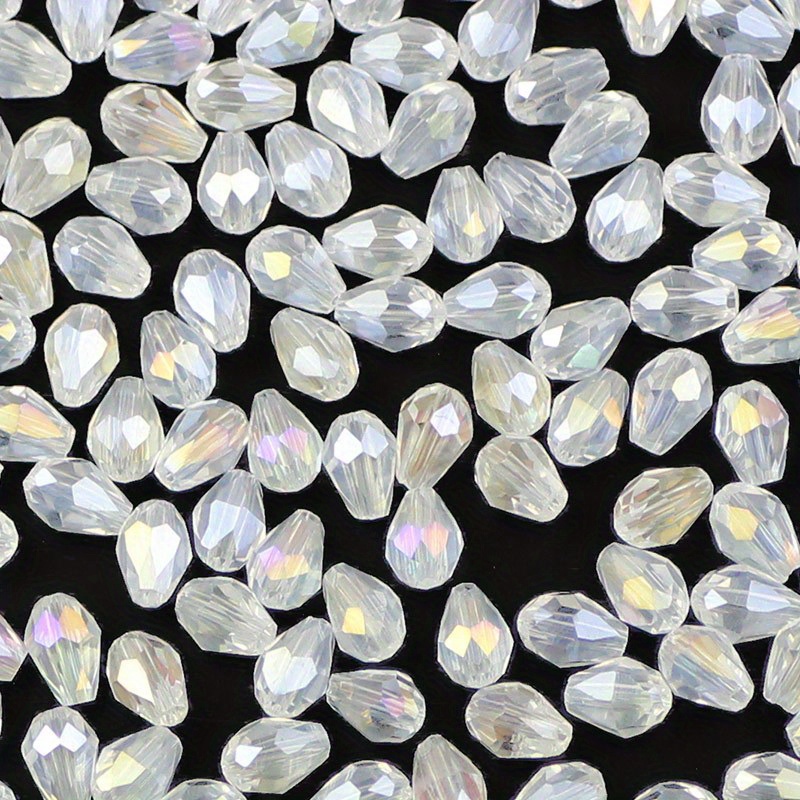 Straight Hole Crystal Teardrop Beads Diy Jewelry Accessories - Temu