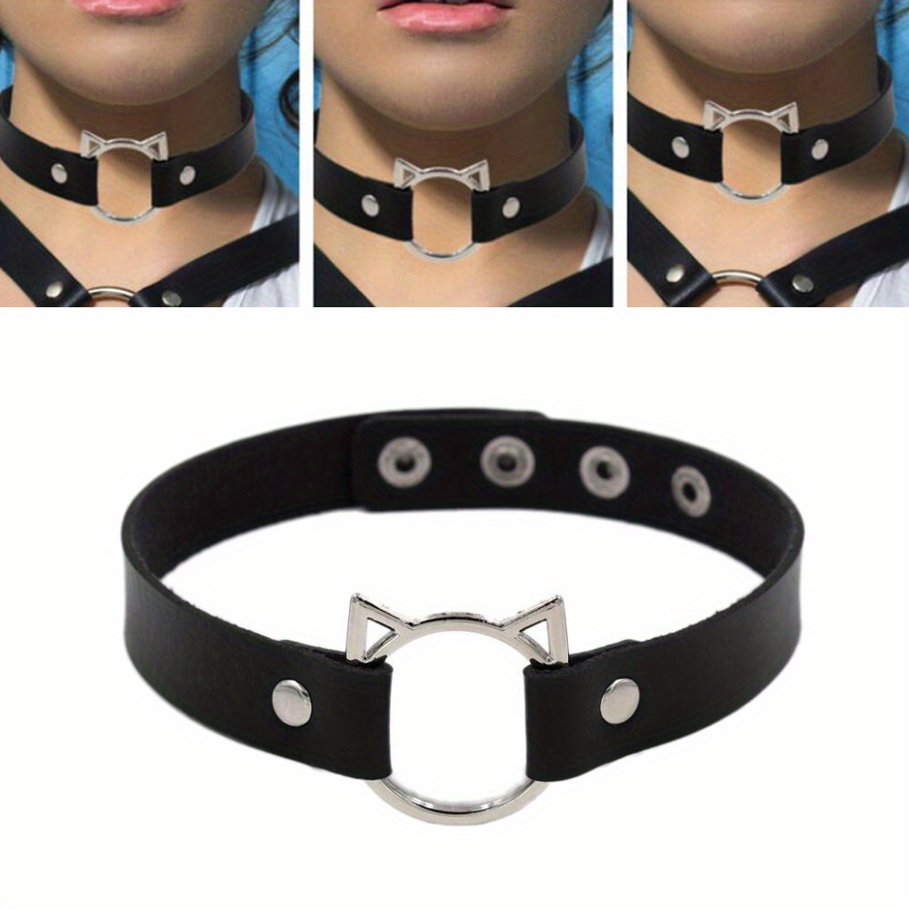 Black Pu Leather Collar Choker Punk Rock Gothic Style Chokers For Women Men  Necklace Statement Jewelry - Jewelry & Accessories - Temu Netherlands