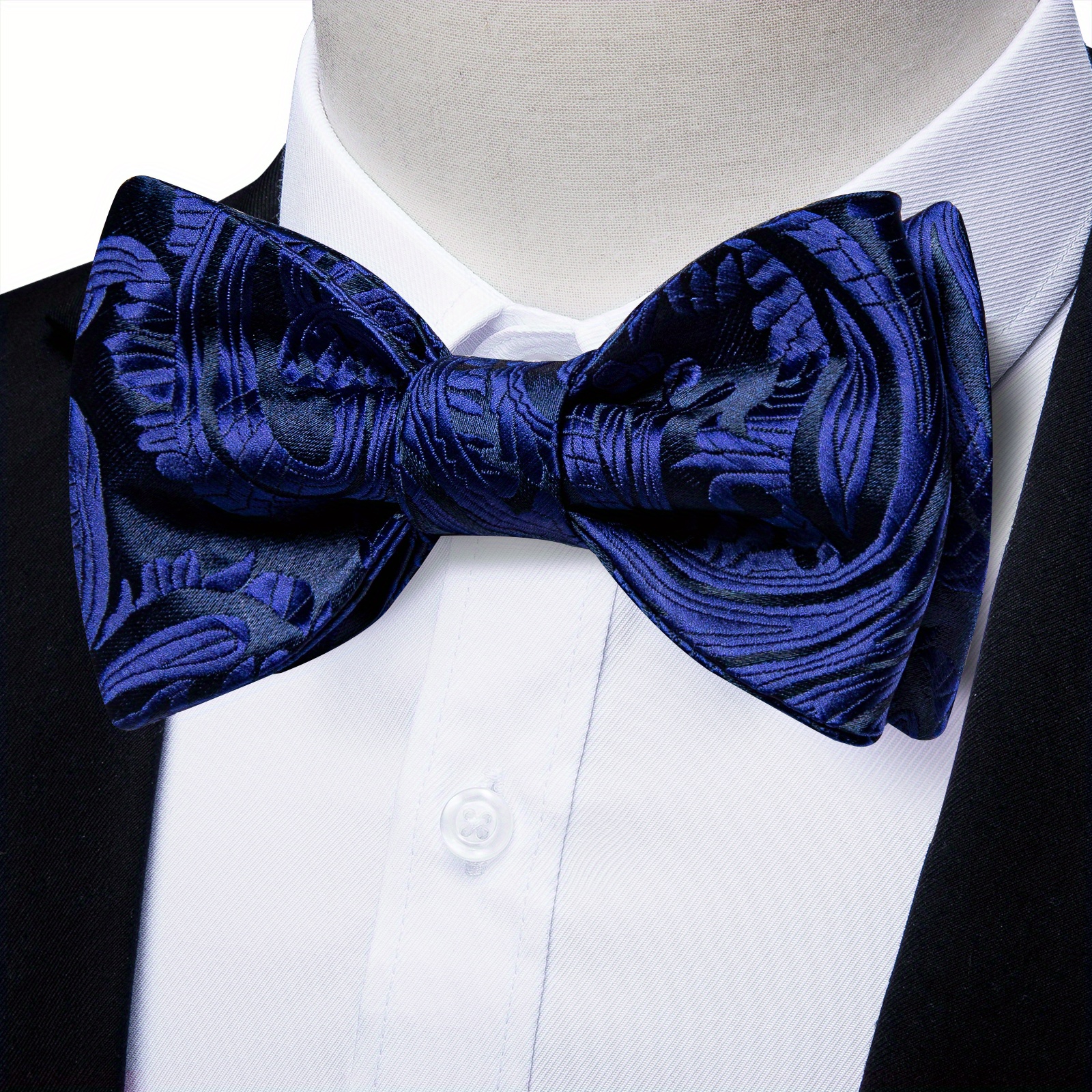 HISDERN Bow Ties for Men 3pcs Mixed Self-Tie Bow Tie and Pocket Square Set Classic Formal Tuxedo Wedding & Party Bowtie