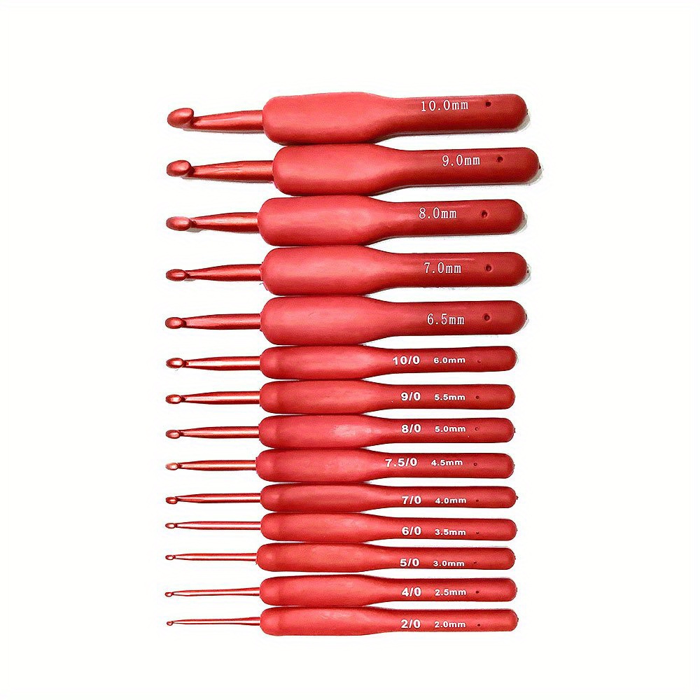 Knitting Tool Set Crochet Hooks Aluminum Crochet Hooks Red - Temu