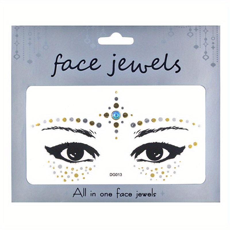 Beauty Acrylic Face Stickers Drill Face Gems Glitter Eyebrow - Temu