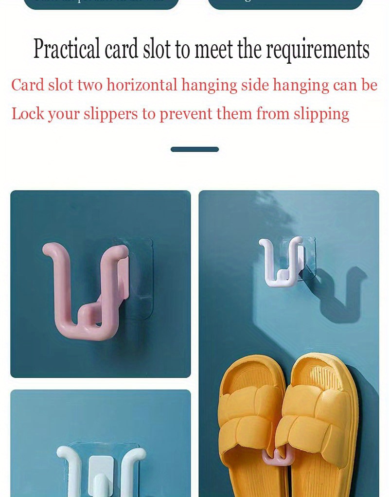 1pc space saving wall mounted slipper holder non   plastic shoe organizer for bathroom easy clean no battery needed single shelf details 6