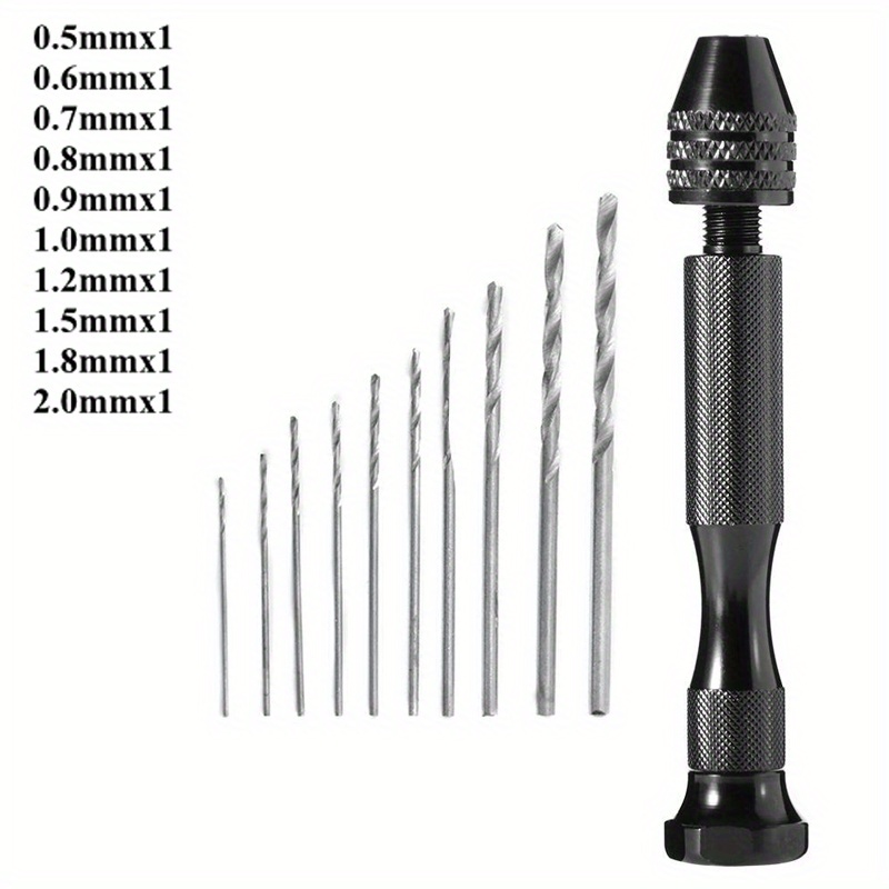 Walbest Mini Hand Drill Twist with 10Pcs Drill Bits Jewelry Making