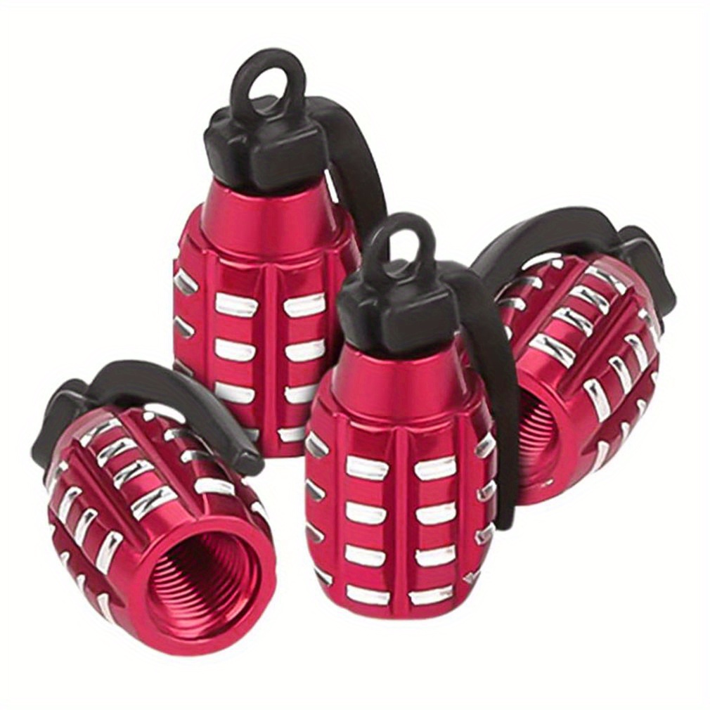4pcs Grenade Alloy Tire Valve Caps - Add Style To Your Car, Truck