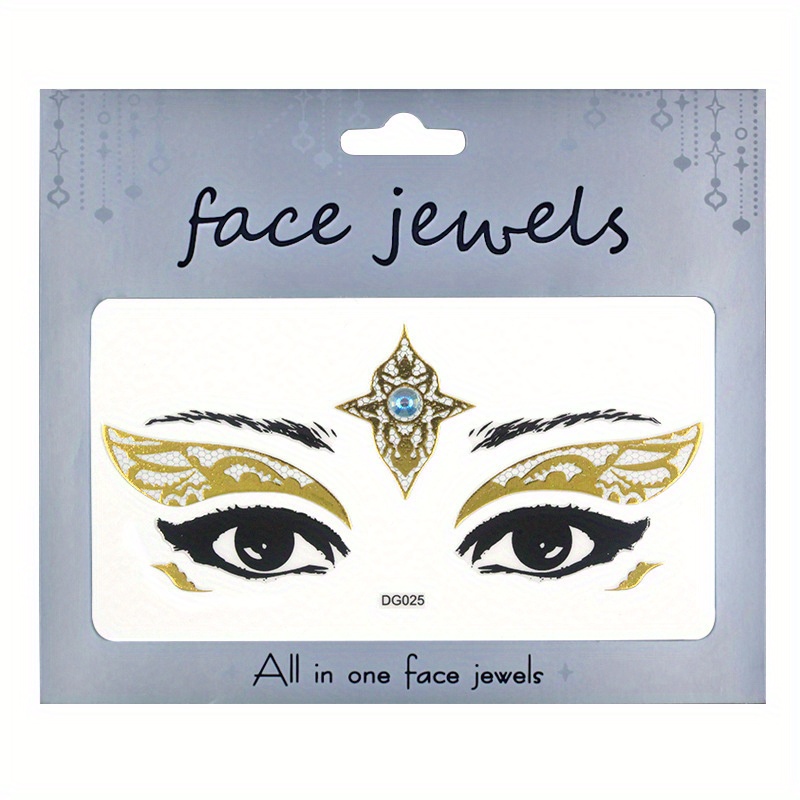 Gold Alya | All In One Face Jewels | Face Gems
