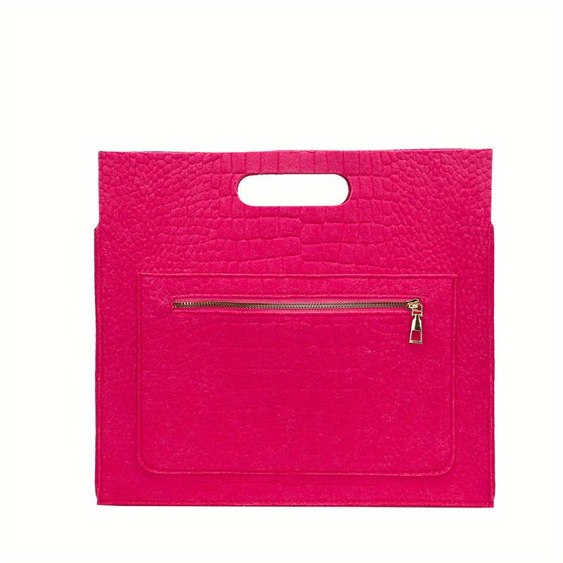 Crocodile Embossed Felt Handbag Women's Clutch Purse