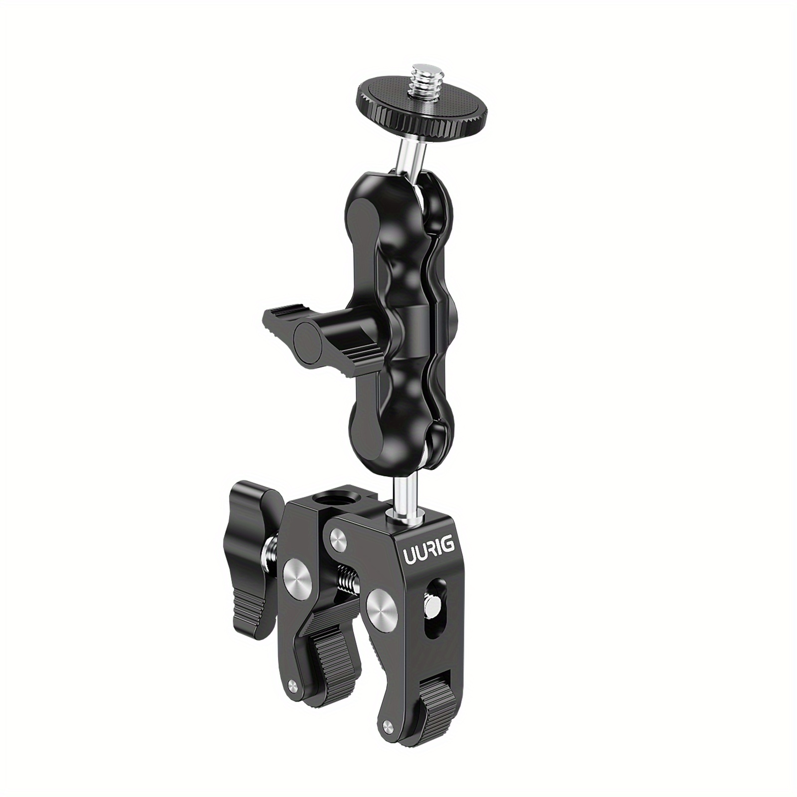 UNSTINCER Soporte Camara Accion para Tubo 8-35mm, Abrazadera Tornillo 1/4  Bola y Adaptador Gopro, Clip Clamp Pinza para dji Insta360 Akaso Escritorio