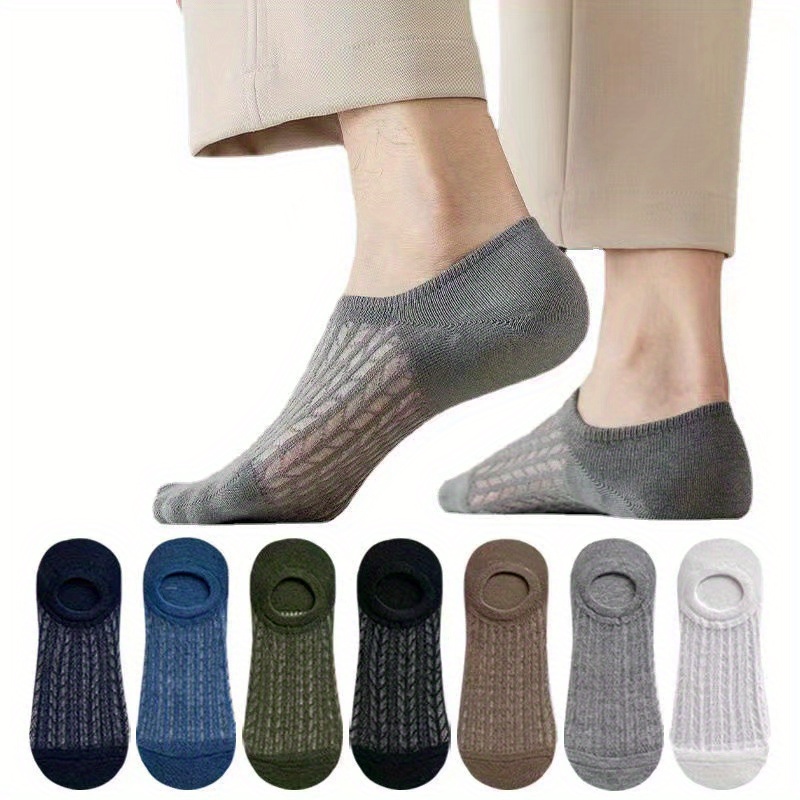  Calcetines invisibles para hombre, 7 pares, algodón