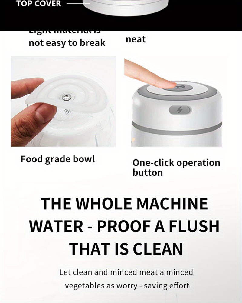 Intelligent Wireless Electric Garlic Clay Artefact Garlic Machine Small  Household Pound Garlic Beat Pull Cut Ginger Garlic Paste Mashed Auxiliary  Food