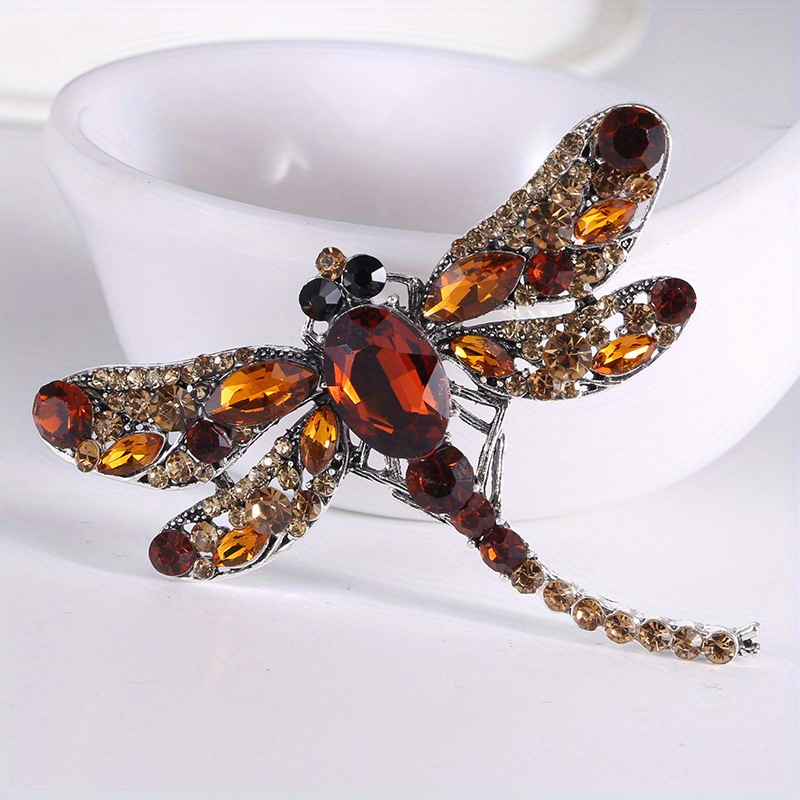 Insect Dragonfly Rhinestone Brooch for Clothing