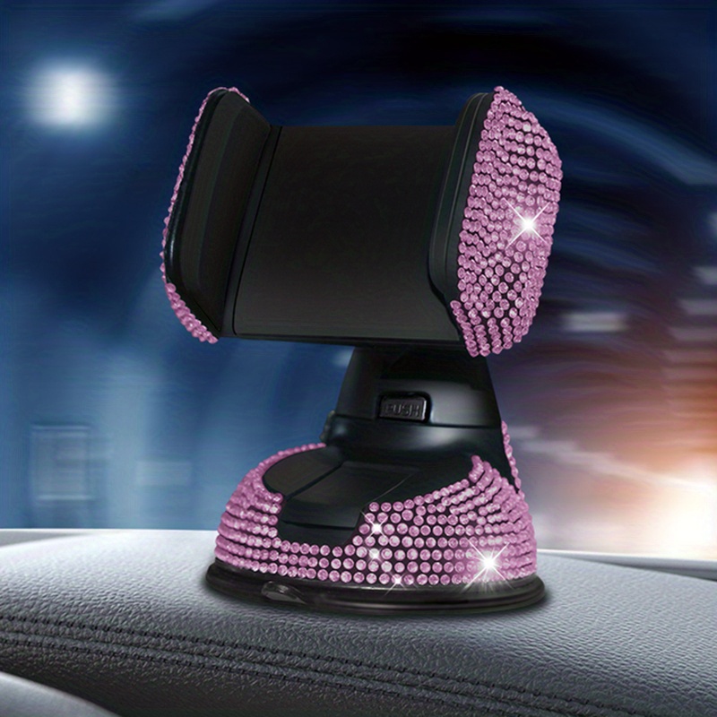 TEMU Diamond Car Phone Holder, Car Phone Mount, Flexible Table Mount, Sparkling Car Interior Accessories.