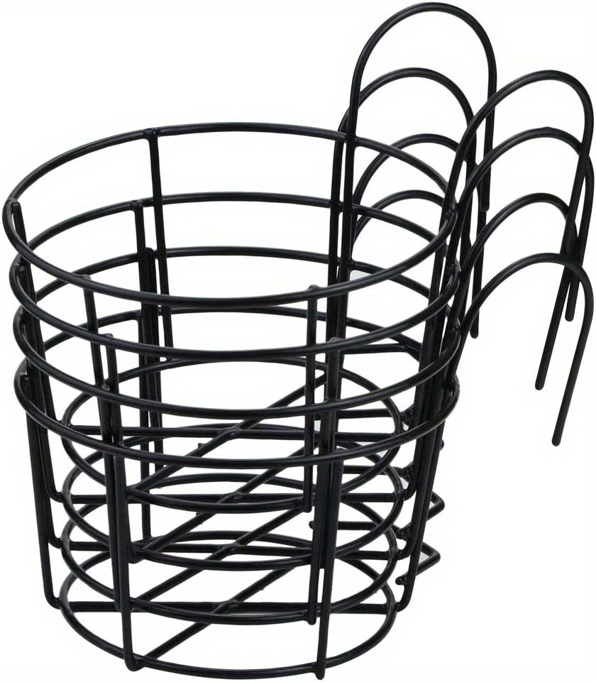 4 Pack Round Metal Hanging Railing Planters Hanging Railing Planter ...