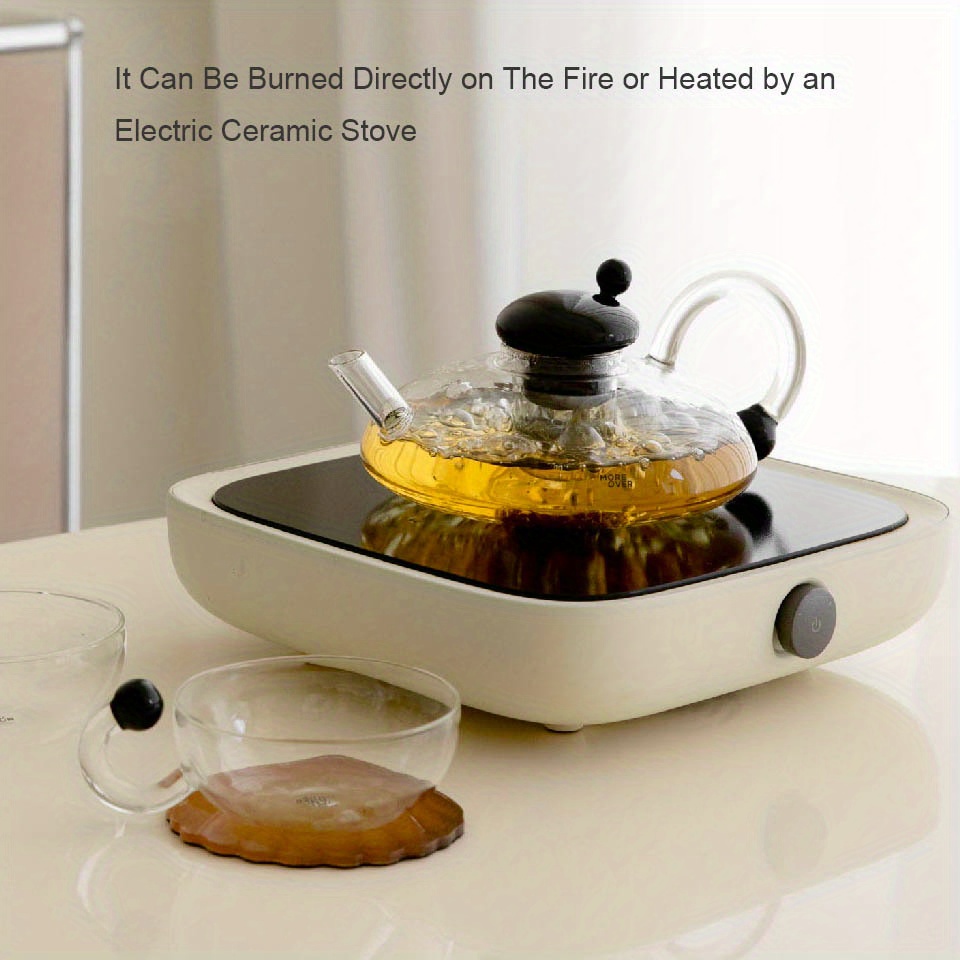 1pc teapot borosilicate glass gift set removable loose tea infuser tea kettle strainer tea maker coffee cup coffee servers details 13