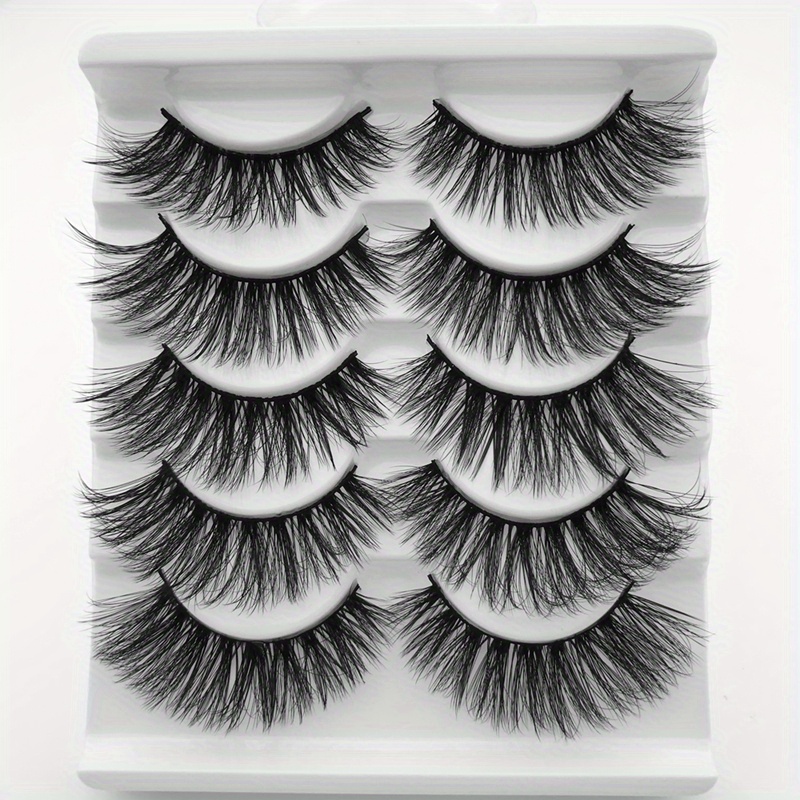 5 Pairs 3d False Eyelashes Natural Wispy Fake Eyelashes Faux Mink ...