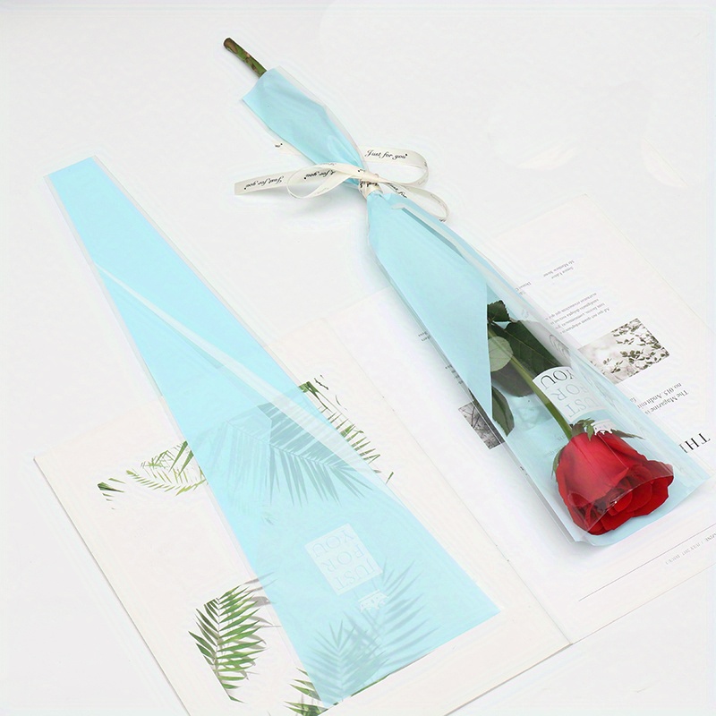50Pcs Single Rose Plastic Packaging Bags Flower sleeves – Floral