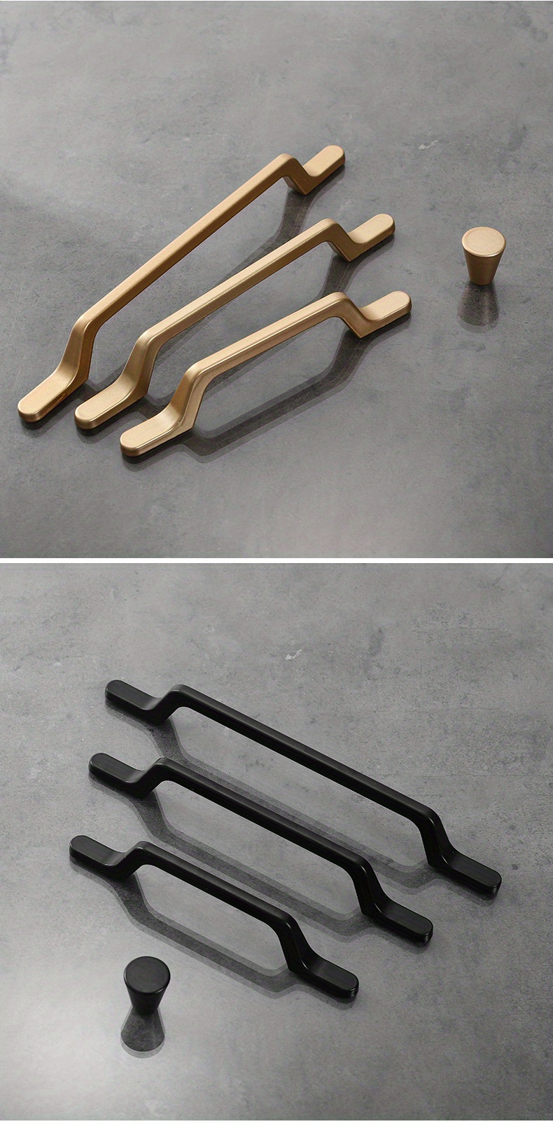 European Simple Black Door Handle Golden Aluminum Temu