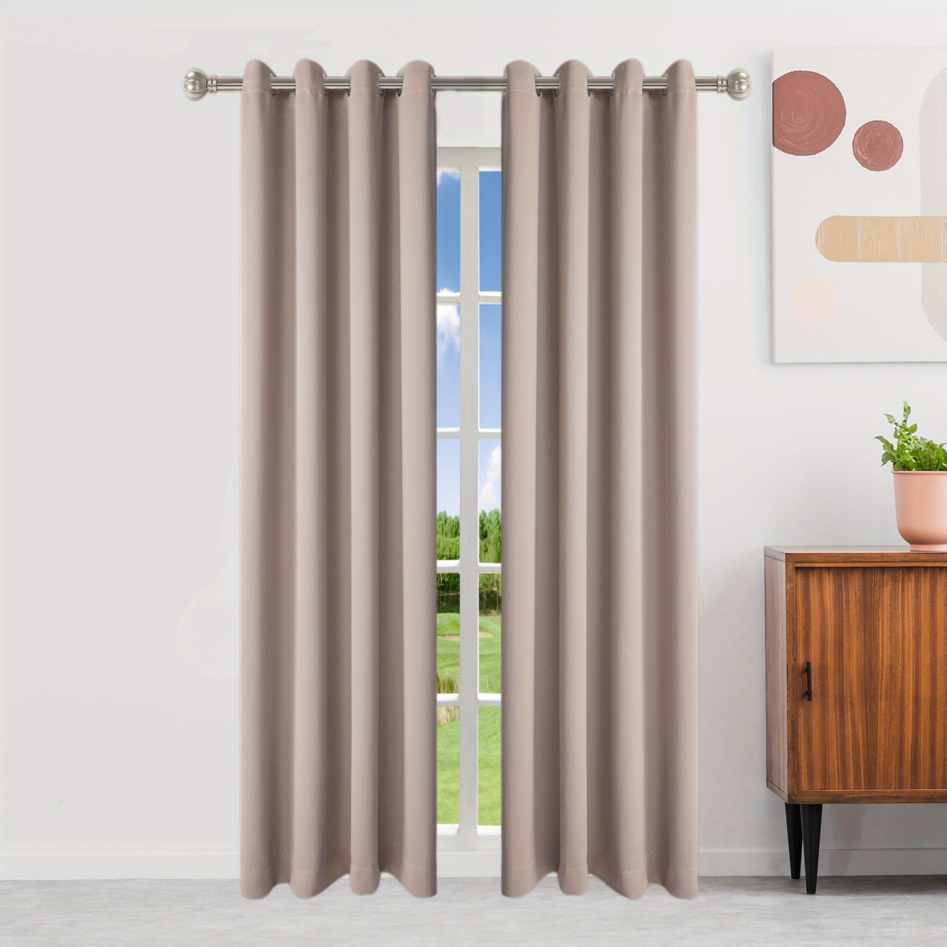 Blackout Curtain Heat Insulation Grommet Top Curtain