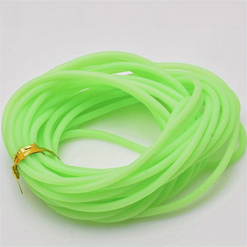 5m String Hook Fluorescent Luminous Red Green Rubber Tube Fishing Lure Sleeve Luminous Tube Line Anti-winding Fishing Tube Fishing Accessories