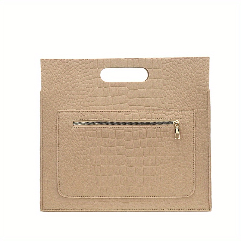 Crocodile Embossed Felt Handbag Women's Clutch Purse