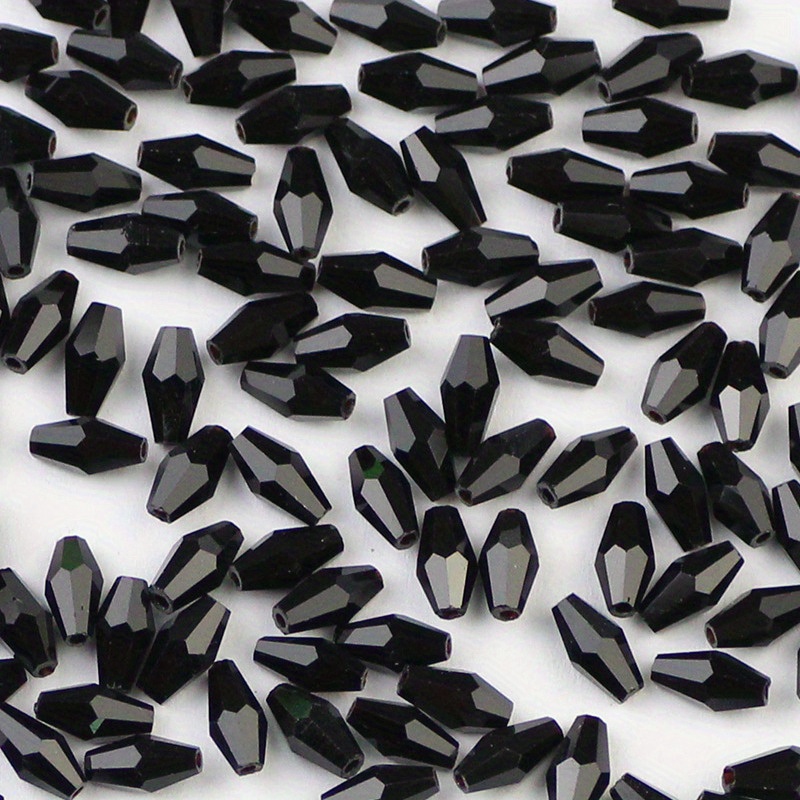 Image of 100 Pieces Of 3x6mm Long Tip Crystal Ab Colored Glass Crystal Loose Beads Diy Handmade Jewelry Accessories Color Ab Plated
