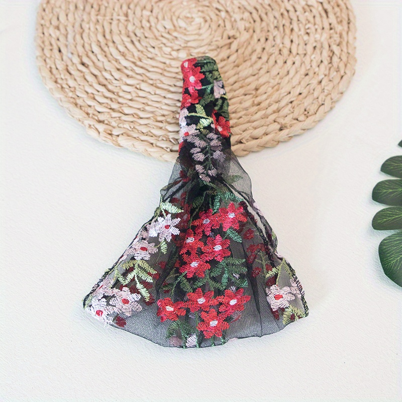 Lace Flower Patterned Headband Bohemian Style Lace Elastic Hair Band