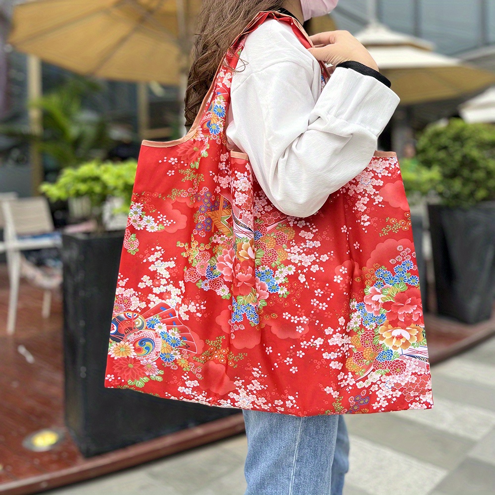 Plaid Pattern Nylon Tote Bag, Reusable Grocery Shopping Bag, Foldable Large  Capacity Shoulder Bag - Temu