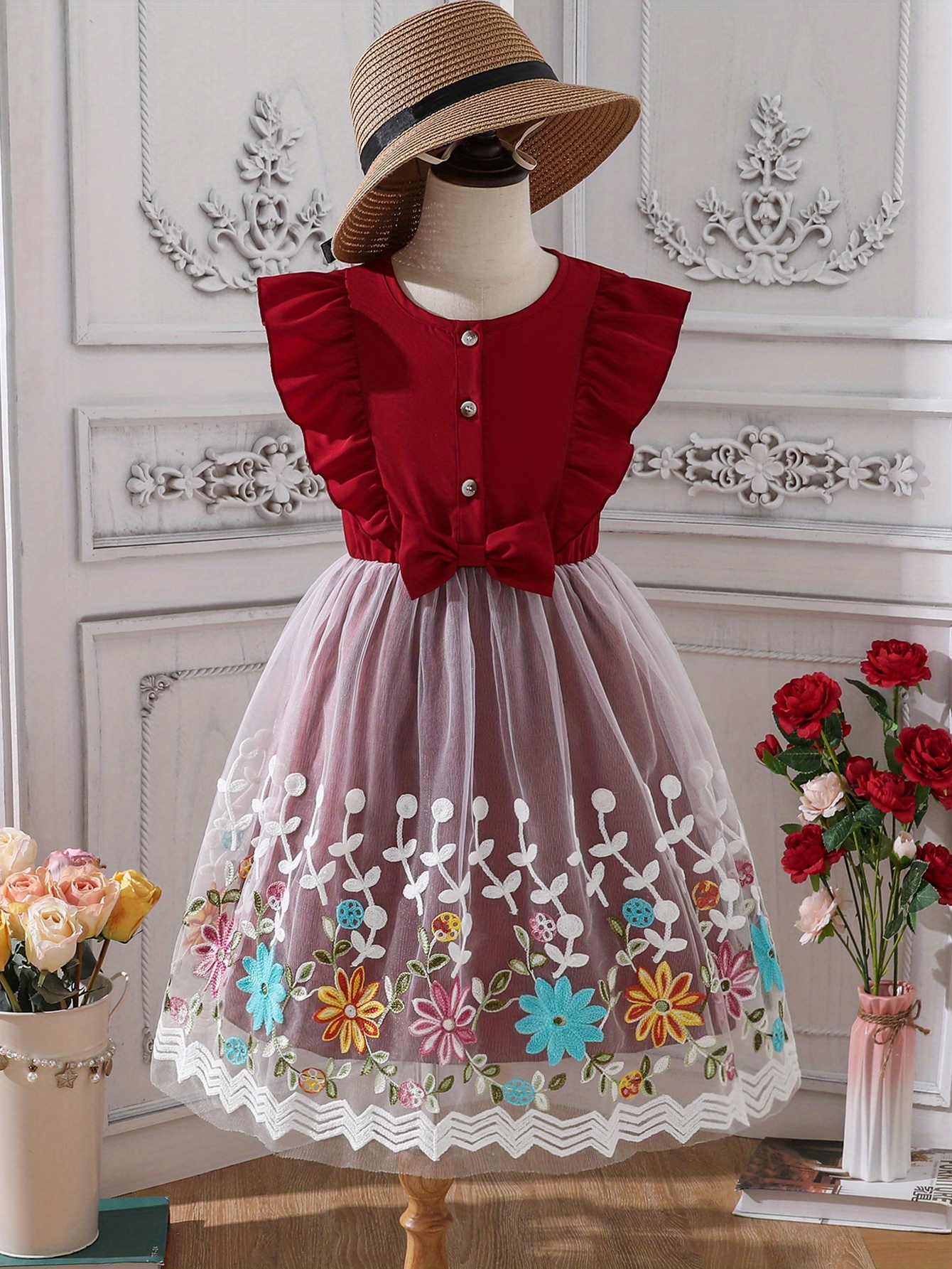 Girls Lumi Embellished Bow Fleece Pullover main image 1