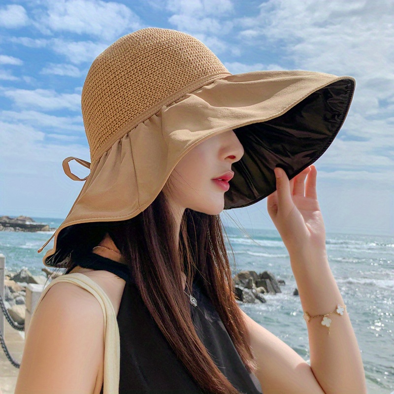 UPF 50 Sun Hat Wide Brim Mesh Sun Visor Women Beach Hats