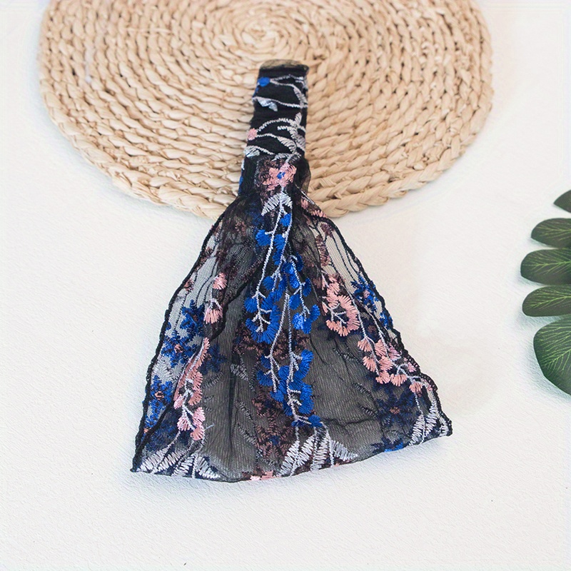 Lace Flower Patterned Headband Bohemian Style Lace Elastic Hair Band