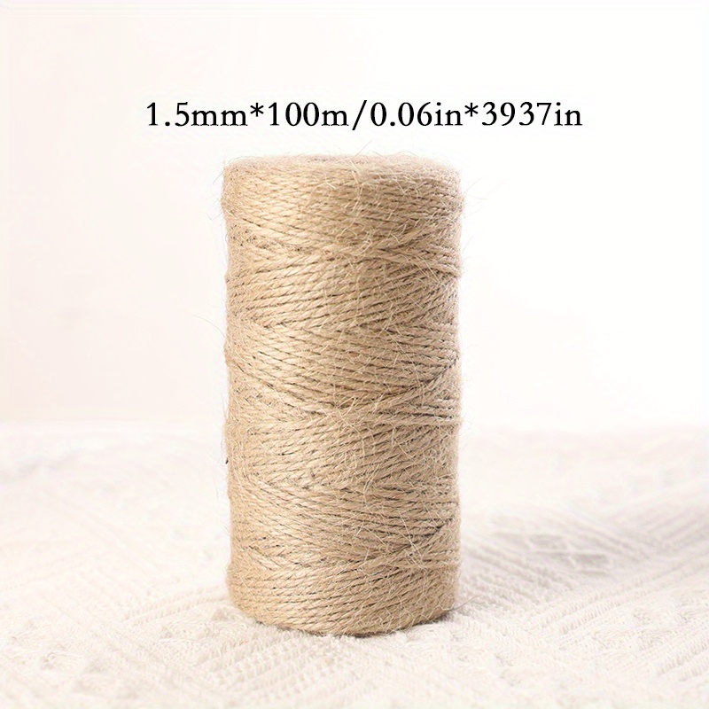 328Ft Natural Jute Twine 2MM String For Crafts Gardening Plant