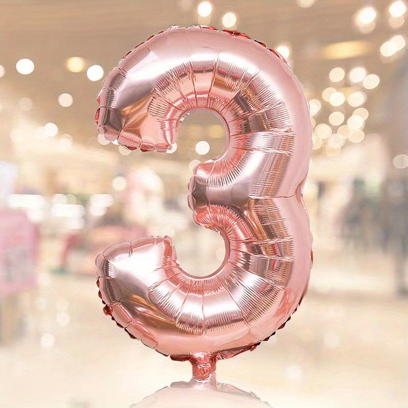 Rose Golden Aluminum Film Number Balloon For Birthday Party Decoration  Globs Anniversary Celebration Balloons - Temu Spain