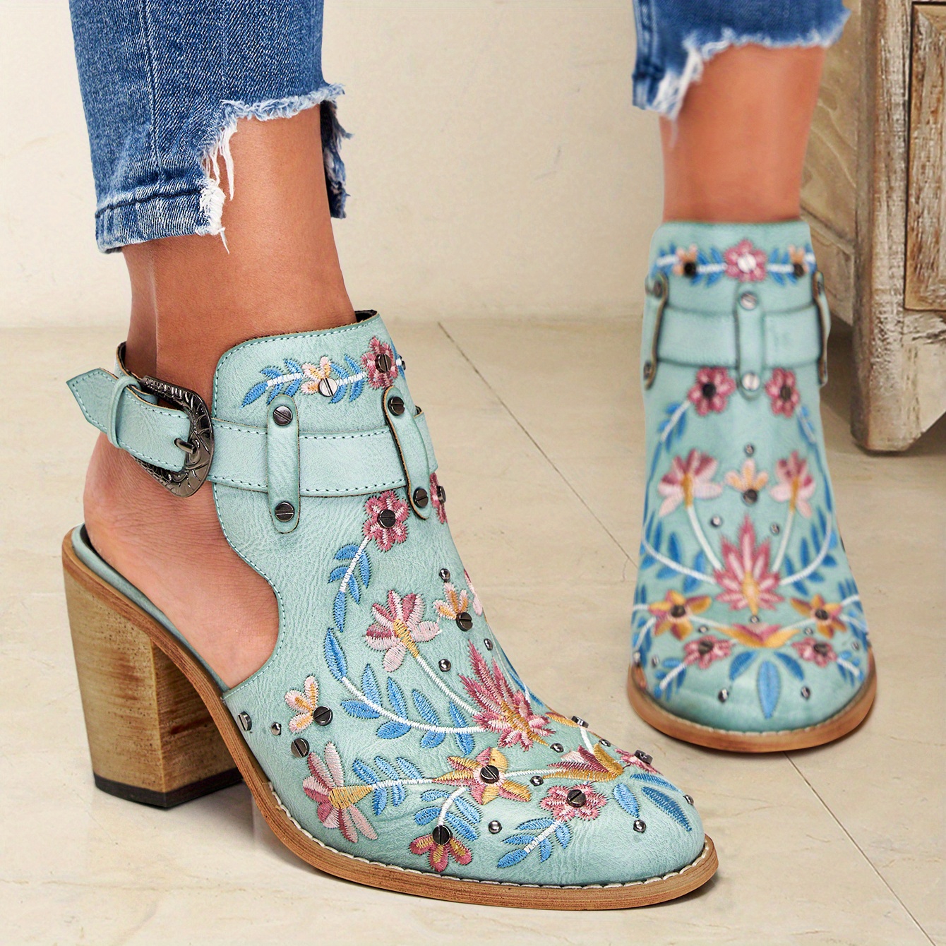 Embroidered booties hotsell