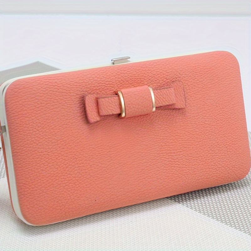 Womens Designer Style Large Bow Purse Ladies Wallet Card Coin Holder