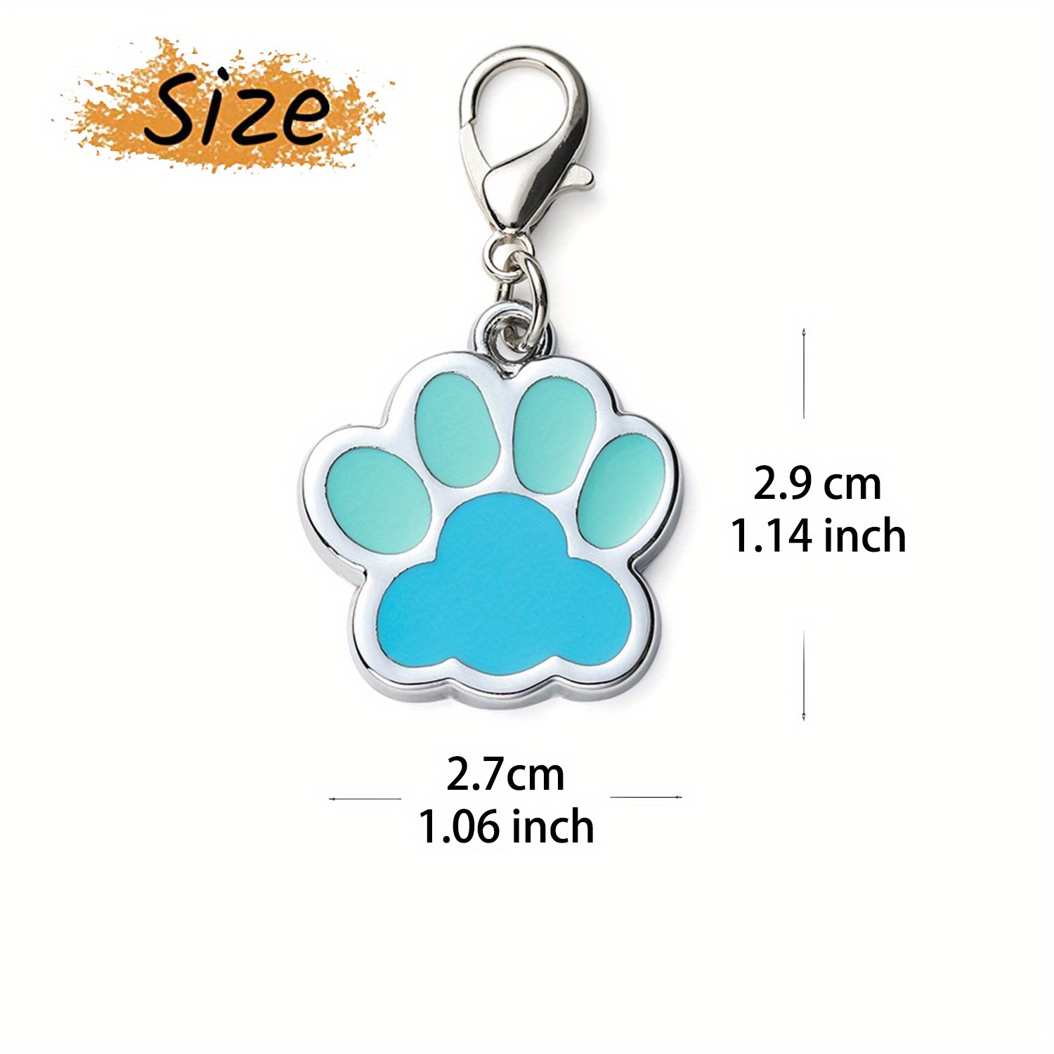 TEMU Custom Mixed Color Dog Paw Dog Tag - Light Blue + Light Green