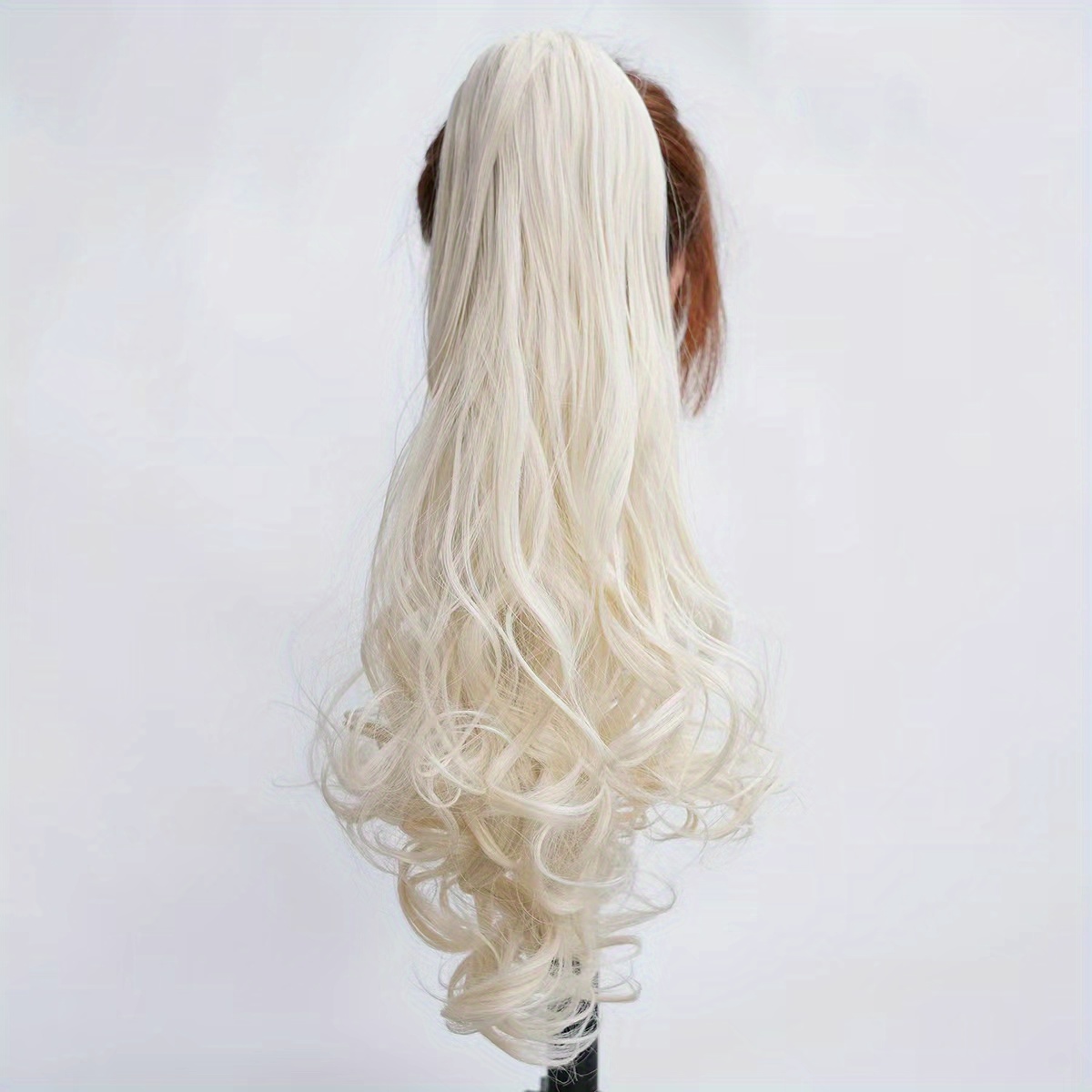 Clip on Ponytail Long Curly Hair Women Gradient Natural